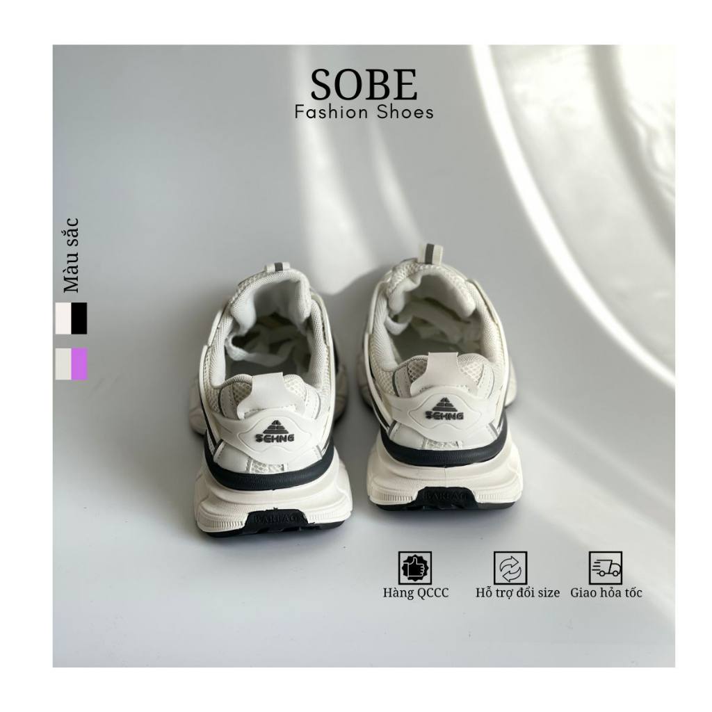 Giày Thể Thao Nữ Thoáng Khí Đế Cao Su Màu Trắng Đen Phong Cách Năng Động