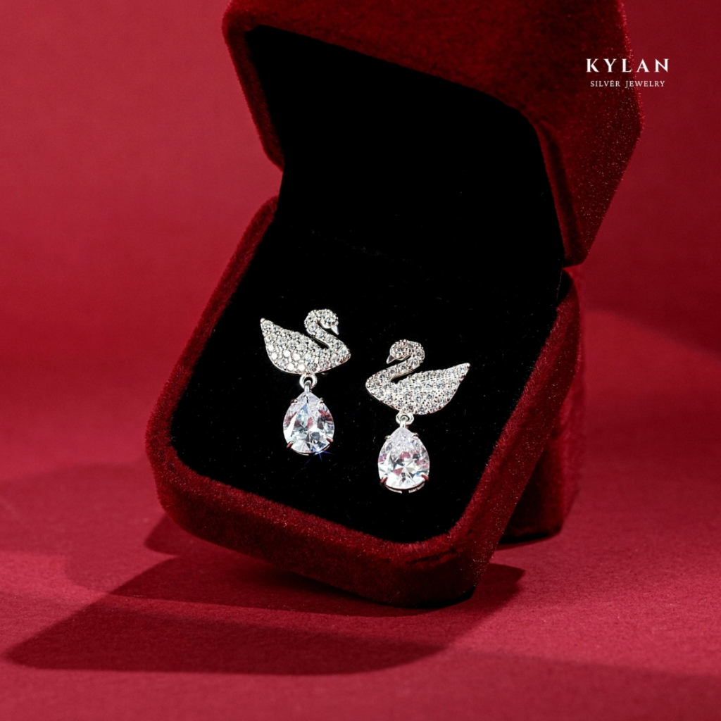 Hộp Đựng Trang Sức Kylan Silver HOP0 Nhung Đỏ Cao Cấp