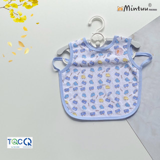 Yếm ăn dặm xỏ tay bấm nút in bông, chất liệu vải 100% cotton, thương hiệu MINTUU - 2161