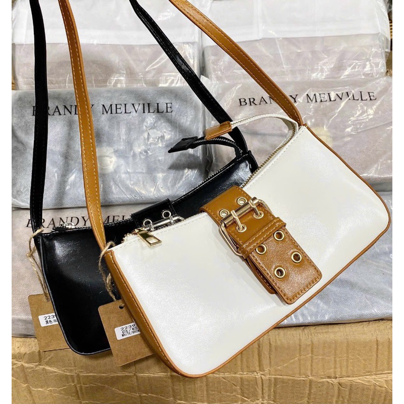 Túi nữ hiệu brandy melvile kẹp nách thời trang khoá gài trẻ trung da đẹp