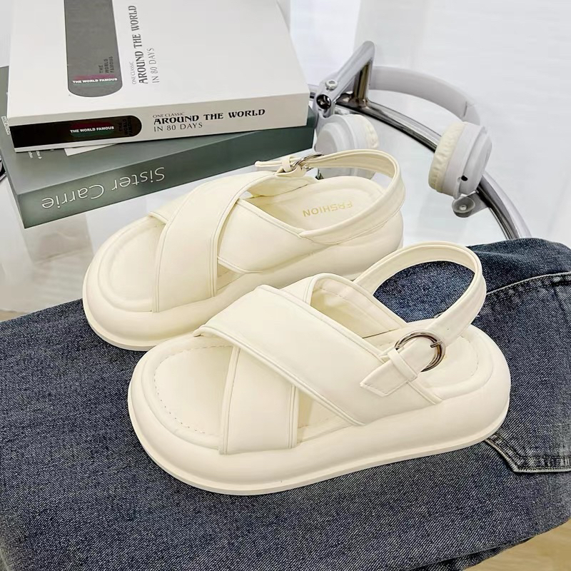 SANDAL QUAI CHÉO MÃ MỚI CHẤT DA MỀM SIÊU ÊM