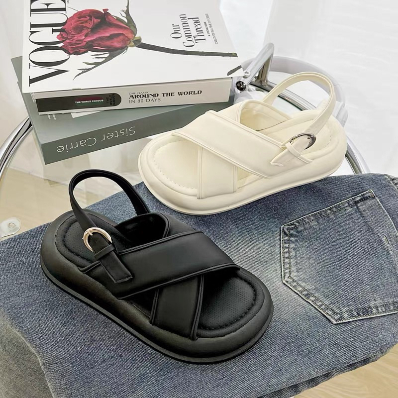 SANDAL QUAI CHÉO MÃ MỚI CHẤT DA MỀM SIÊU ÊM