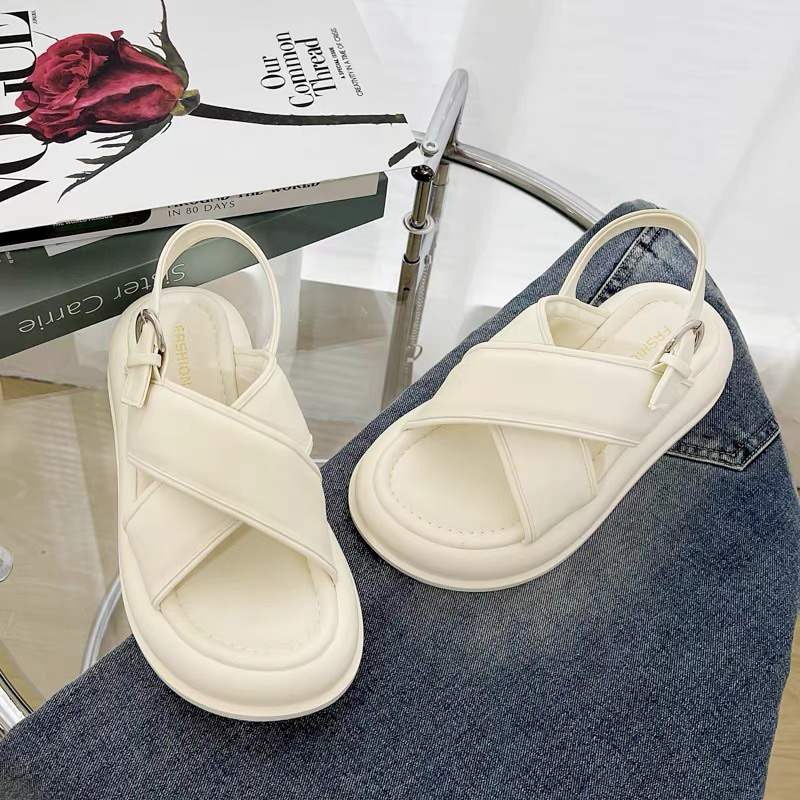 SANDAL QUAI CHÉO MÃ MỚI CHẤT DA MỀM SIÊU ÊM