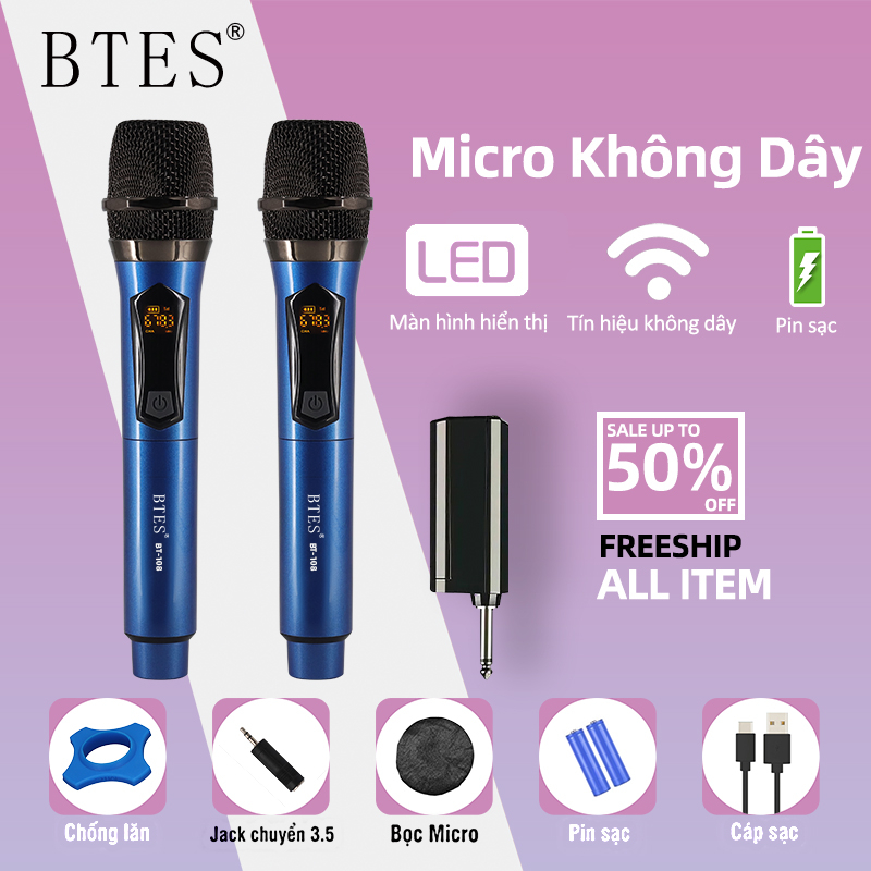 Micro không dây mới một cho hai micro phù hợp cho những buổi họp mặt gia đình karaoke