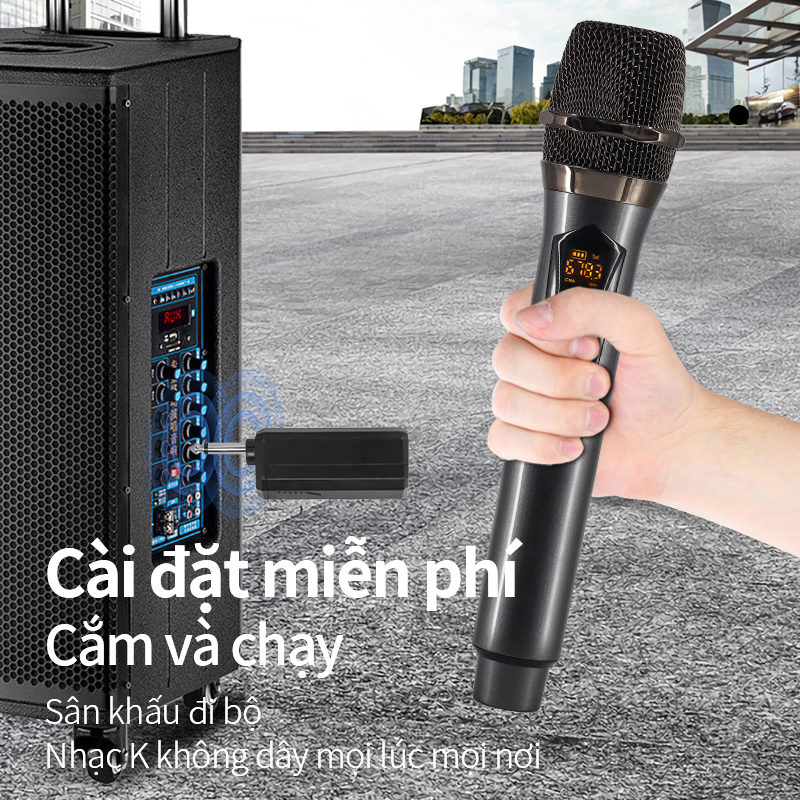 Micro không dây mới một cho hai micro phù hợp cho những buổi họp mặt gia đình karaoke