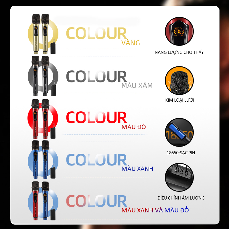 Micro không dây mới một cho hai micro phù hợp cho những buổi họp mặt gia đình karaoke