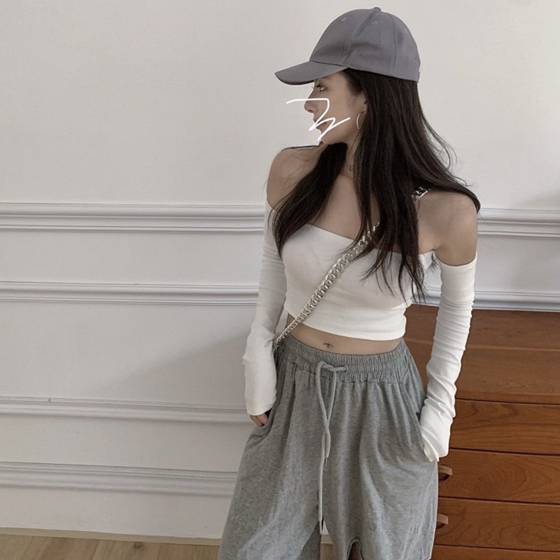 Áo croptop trễ vai new