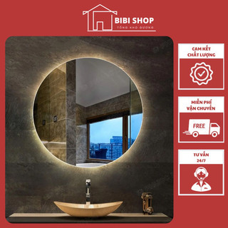 Gương nhà tắm led Siêu Sang 🔥𝗛𝗮̀𝗻𝗴 𝗖𝗼́ 𝗦𝗮̆̃𝗻🔥 , Gương tròn treo tường led hậu