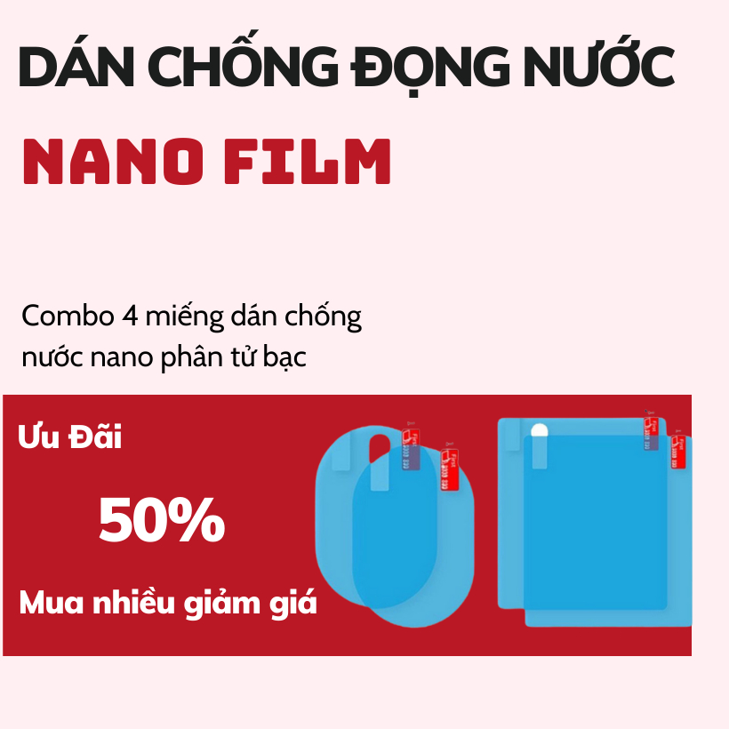 miếng dán gương ô tô, dán kính ô tô chống mưa , combo 4 miếng chống đọng nước mưa cho ô tô
