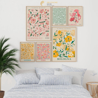 6 Bức Tranh Đơn Hoa Matisse Minimalism Tối Giản Tên Thành Phố Dễ Thương Màu Hồng Vàng Xanh Decor Phòng Khách Ngủ MELYHOM