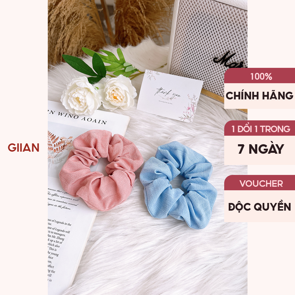 Dây buộc tóc Scrunchies đũi xước Nhật chính hãng Giian - G14PK0051