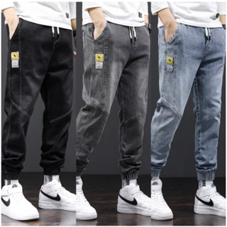 Quần jean nam cạp chun bo gấu, quần bò jogger baggy năng động, 3 màu đủ size