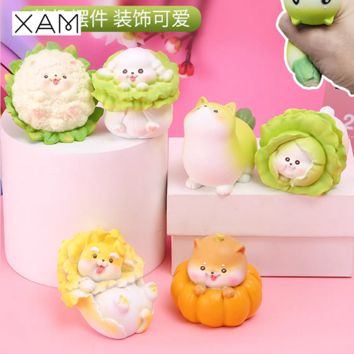 Thú mochi xả stress - Đồ chơi thú mochi squishy rau củ, chó rau củ dễ thương