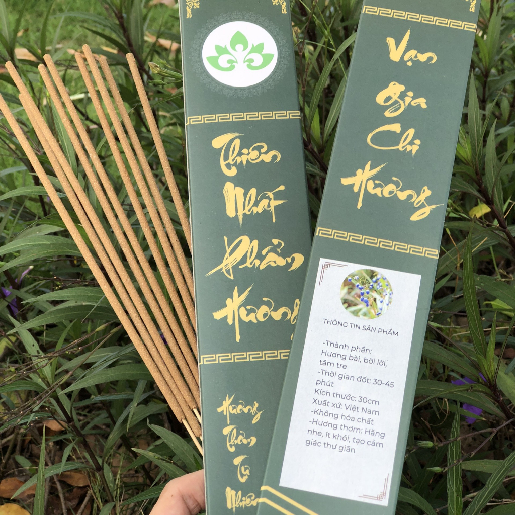 Combo Sáng Tâm 2 hộp nhang Trầm và Hương Bài sạch, tự nhiên, thủ công truyền thống 3 tấc  hộp 66 nén