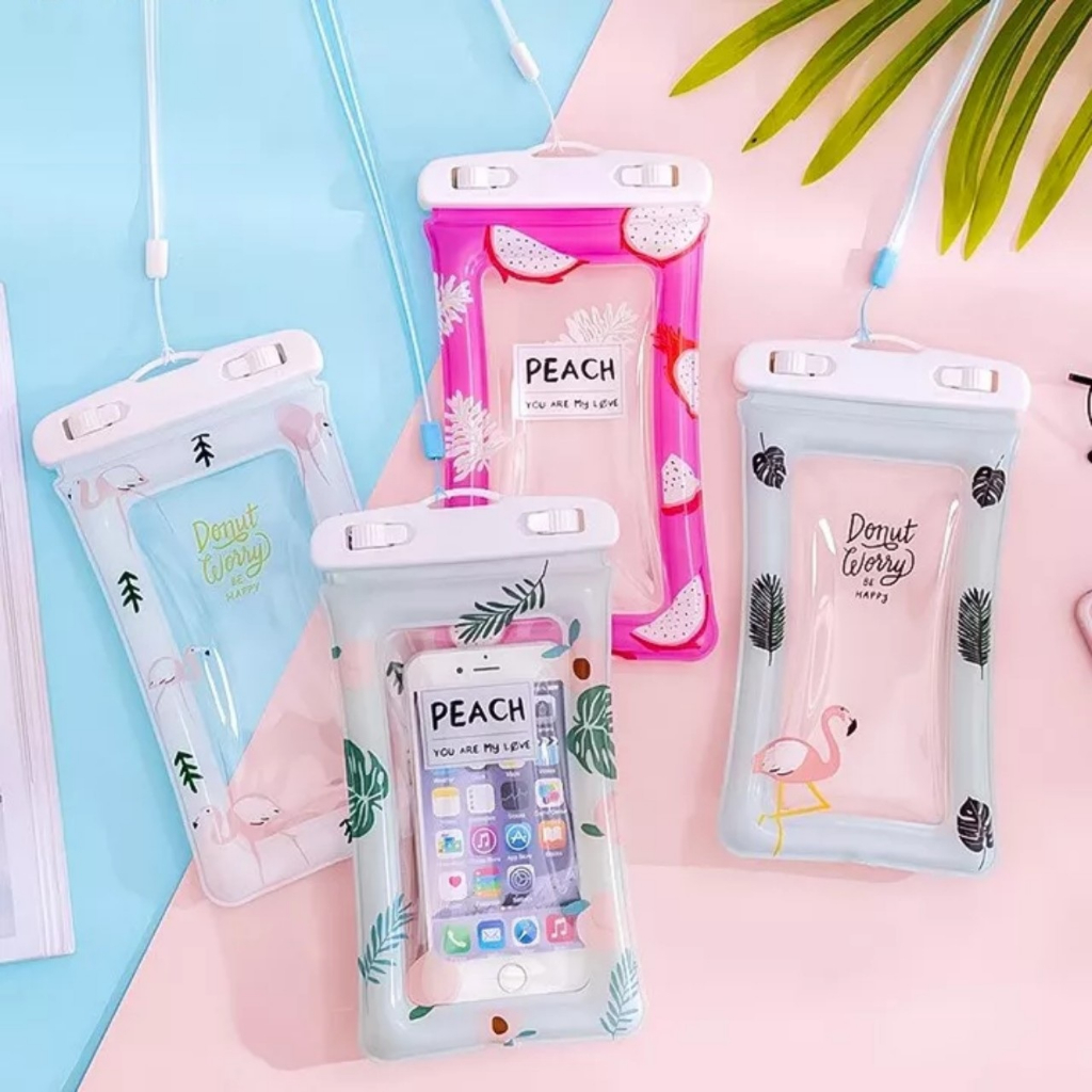 Túi Phao Bảo Vệ Điện Thoại Dưới Nước Đi Biển Đi Bơi Họa Tiết Hoạt Hình Dễ Thương