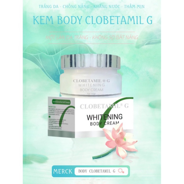 VIP 🌱 KEM BODY CLOBETAMIL G SIÊU TRẮNG DA, MAKEUP, CHỐNG NẮNG , SIÊU THẤM, KHÔNG BẾT RÍT, KHÁNG NƯỚC KHÔNG TRÔI