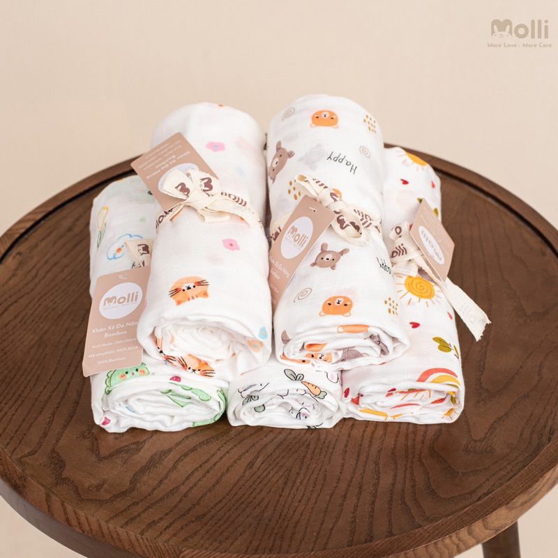 Khăn tắm xô 100% sợi tre Premium Bamboo Molli - KT 120*120CM