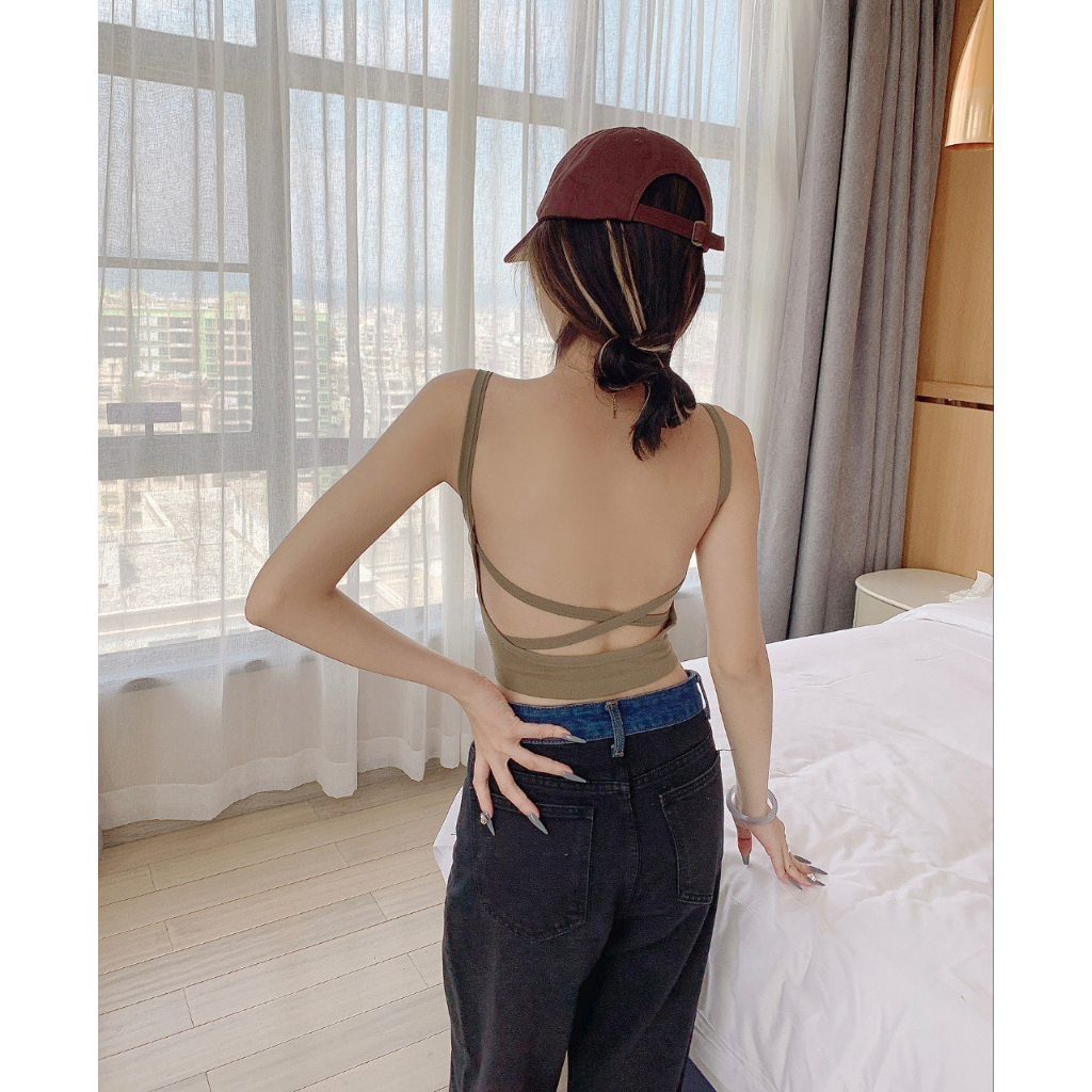 Áo Bra Hở Lưng Cotton Chất Liệu Siêu Co Giãn Đệm Mút Su Mỏng Nâng Ngực Gợi Cảm EVA BRA 612