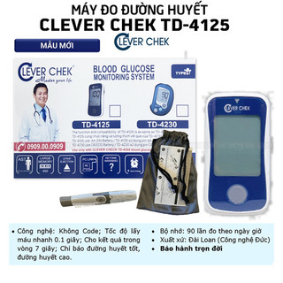Máy đo đường huyết Clever chek tặng kèm 25 que thử + 10 kim lấy máu đơn vị mg/dL