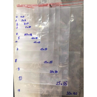 50 chiếc túi zip các size từ 00-3