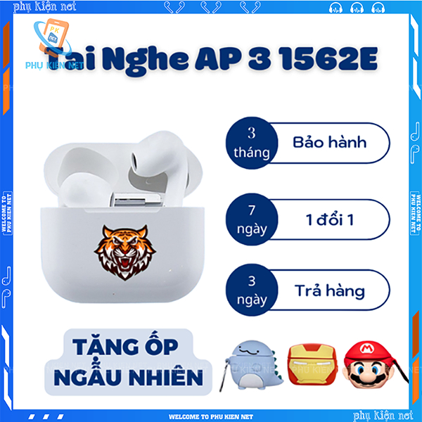 Tai nghe Bluetooth Hổ Vằn Gen 3 chip 1562E ( bản chuẩn Cao Cấp Nhất ) Âm thanh Ko gian Thật, Bao check FlyCC