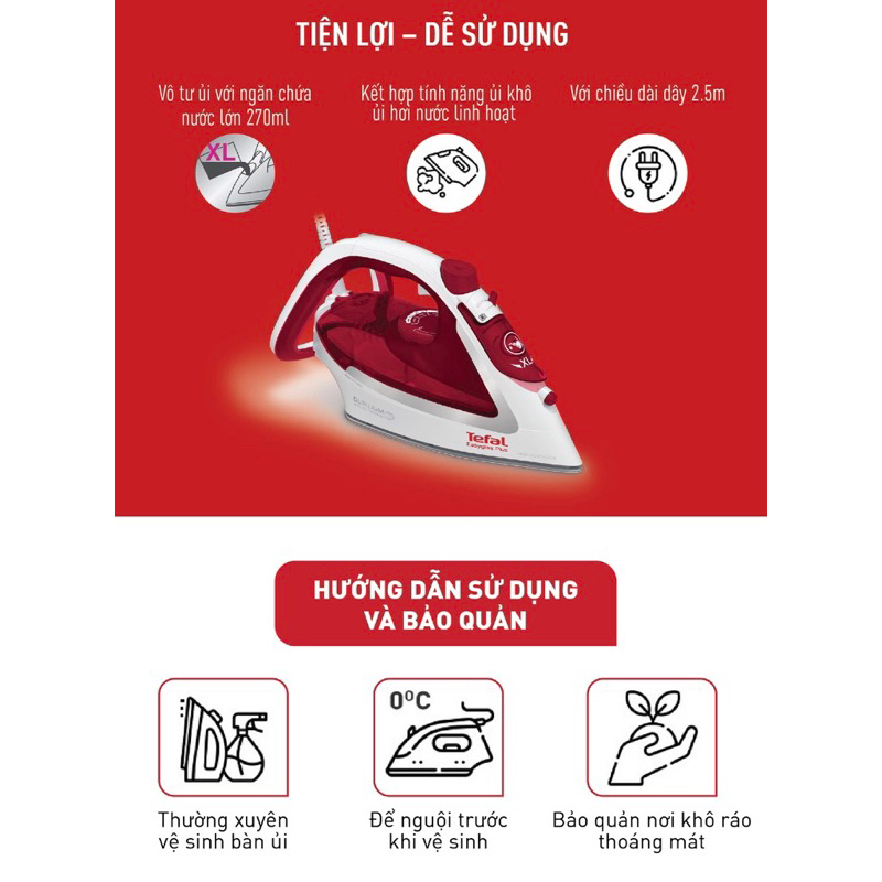 Bàn ủi hơi nước Tefal FV5717E0 - Sản xuất tại Pháp