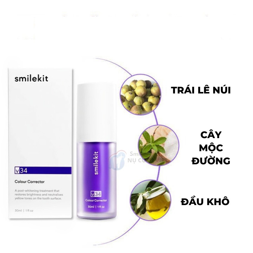 Tinh dầu trắng răng SMILEKIT V34, Tinh chất Serum V34 giúp trắng răng 1 cách tự nhiên, không gây ê buốt cho răng 30ml