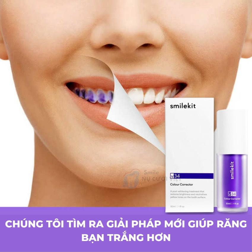 Tinh dầu trắng răng SMILEKIT V34, Tinh chất Serum V34 giúp trắng răng 1 cách tự nhiên, không gây ê buốt cho răng 30ml