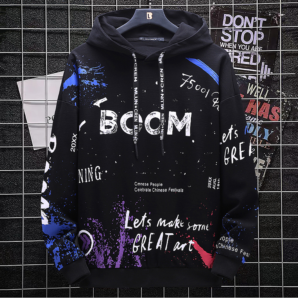 Mẫu mới áo hoodies nỉ nam nữ họa tiết chữ BOOM nổi bật stylemarven ao top 90000192K