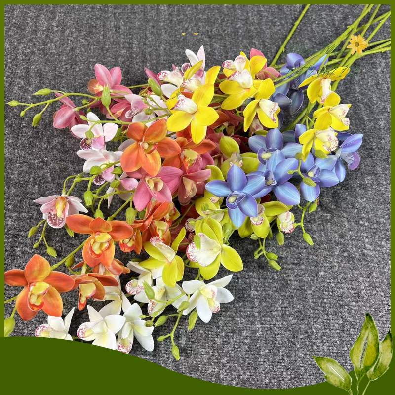 Hoa lan giả 🌹Cành hoa lan thái giả bằng cao su cao cấp 80 cm 🍀Trang trí phòng khách, để bàn,decor🍀hoadecormenmen