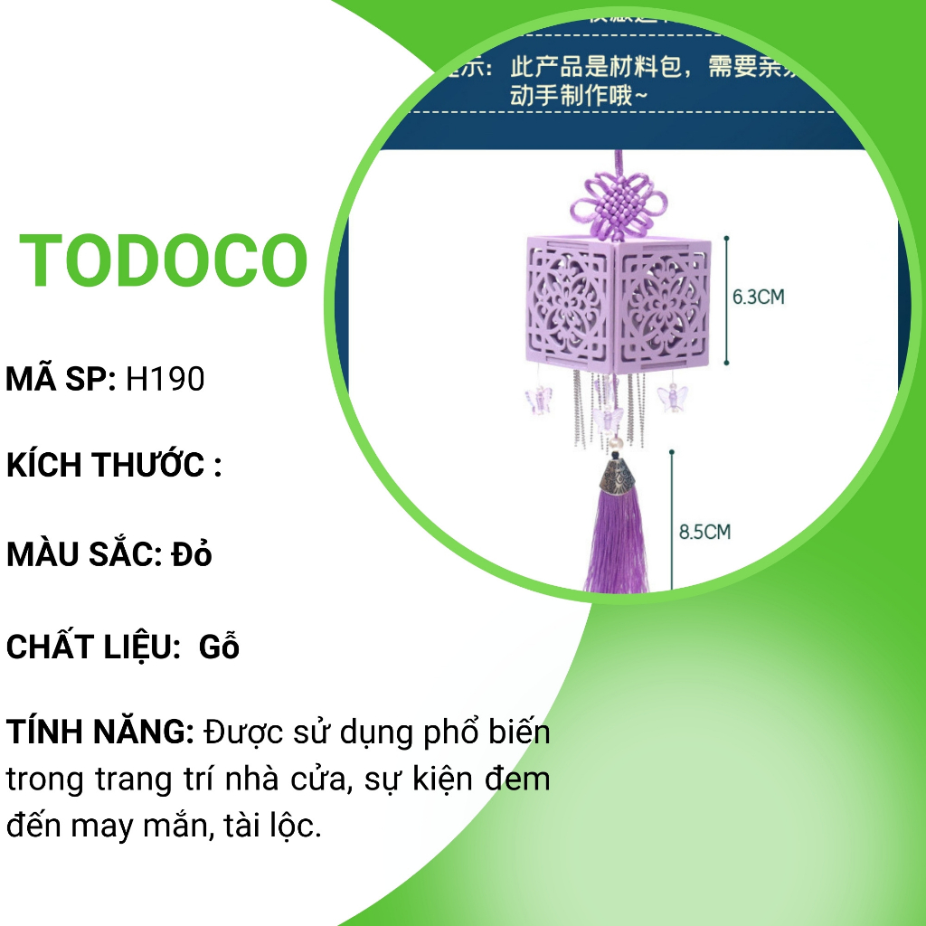 Đèn lồng trung thu bằng gỗ TODOCO, lồng đèn làm thủ công trang trí bắt mắt có đèn led quà tặng cho bé 2023