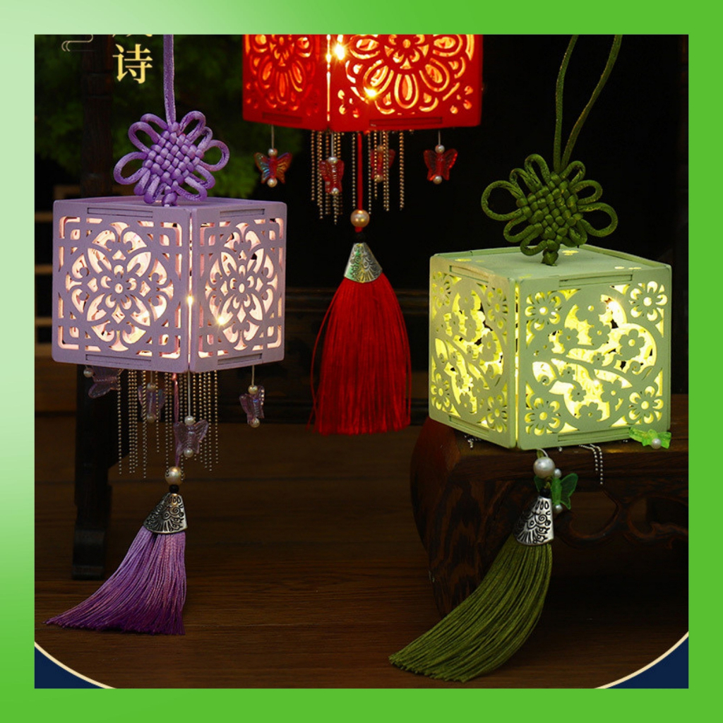 Đèn lồng trung thu bằng gỗ TODOCO, lồng đèn làm thủ công trang trí bắt mắt có đèn led quà tặng cho bé 2023