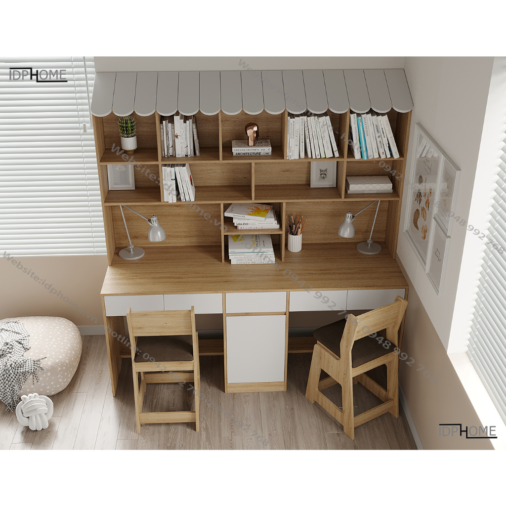 Mẫu bàn học đôi đẹp cho 2 bé BH6821