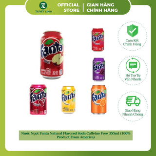 Nước Ngọt Fanta Natural Flavored Soda Caffeine Free 355ml (100% Product From America)