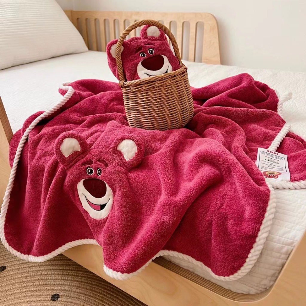 Set 2 Khăn Tắm, Khăn Mặt Lady Gấu Hồng Cao Cấp LOTSO