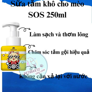 Sữa tắm khô SOS dạng mousse chai cho chó mèo 250ml