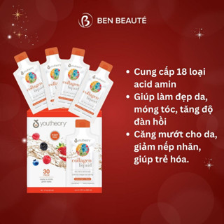  Nước uống Youtheory Collagen Liquid  30ml của Mỹ Tách lẻ 