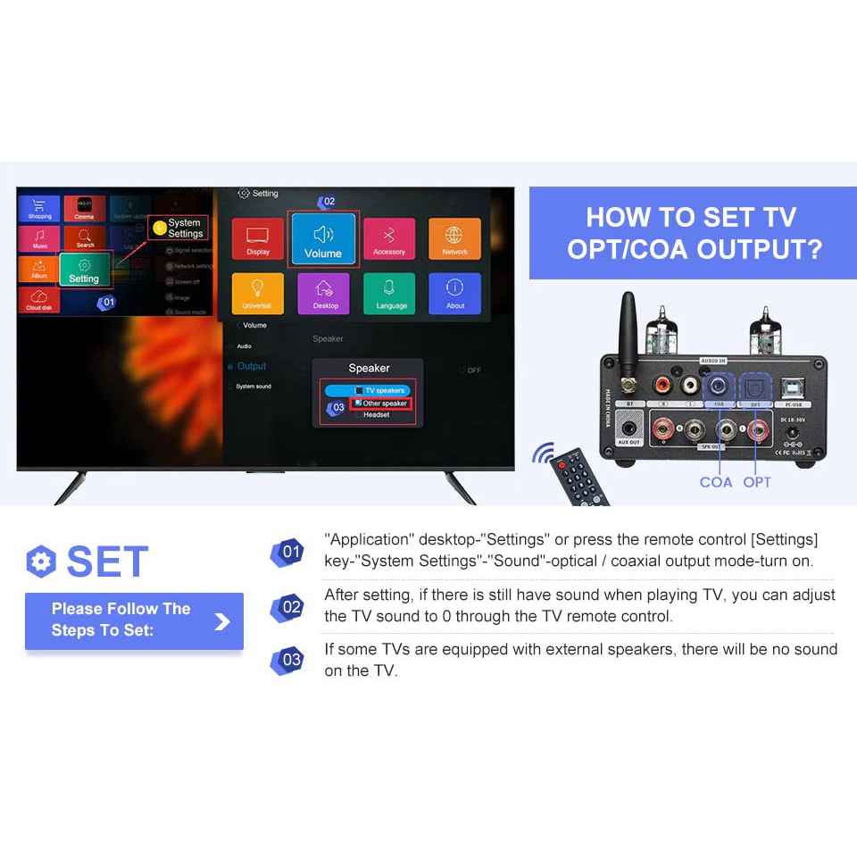 Amply kèm giải mã pre đèn AIYIMA T9pro 100Wx2 bản nâng cấp xuất sắc, hàng chính hãng AIYIMA