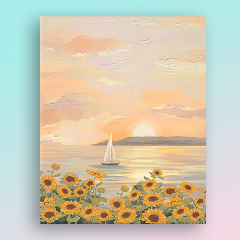 Tranh tô màu theo số kích thước 30x40cm đã căng khung hoa Tulip