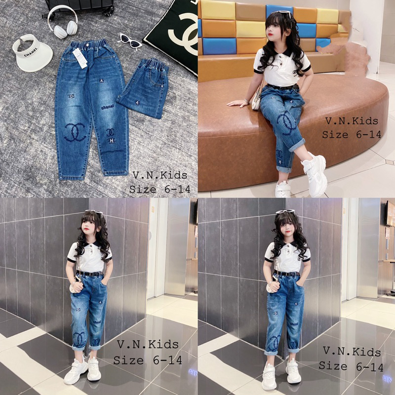 Quần baggy Jean cho Bé size đại 21kg-50kg