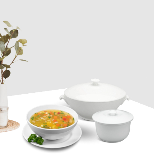 Thố Chưng Yến, Hũ Chưng Yến Sứ Minh Long 1.0 L + nắp -  Daisy Ly's - Trắng Ngà