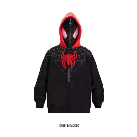 Áo Khoác, Áo Hoodie Khóa zip 2 Mũ Người Nhện Mẫu Mới Hottrend,thoitranghotrend366