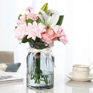 Lọ hoa thủy tinh/ lọ thủy tinh đa giác cắm hoa, decor nhà, cao 18cm