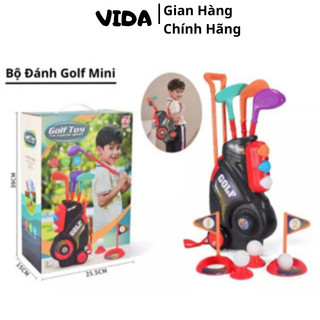 Bộ đồ chơi gậy đánh golf mini cỡ lớn cho bé vui chơi vận động kèm túi xách có bánh xe dễ di chuyển sp41233025
