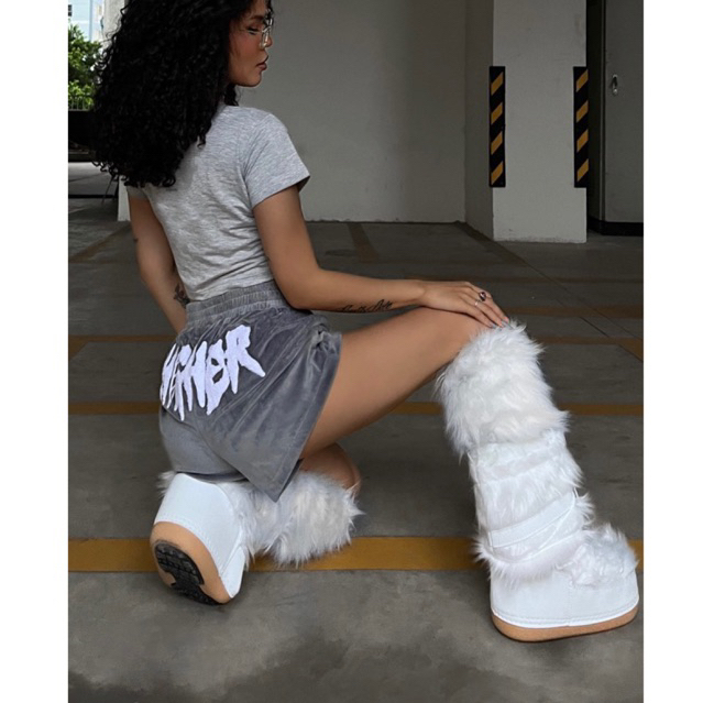 / NEW COLOR / Quần Nhung Đùi Ngắn Higher Velour Shorts - Grey