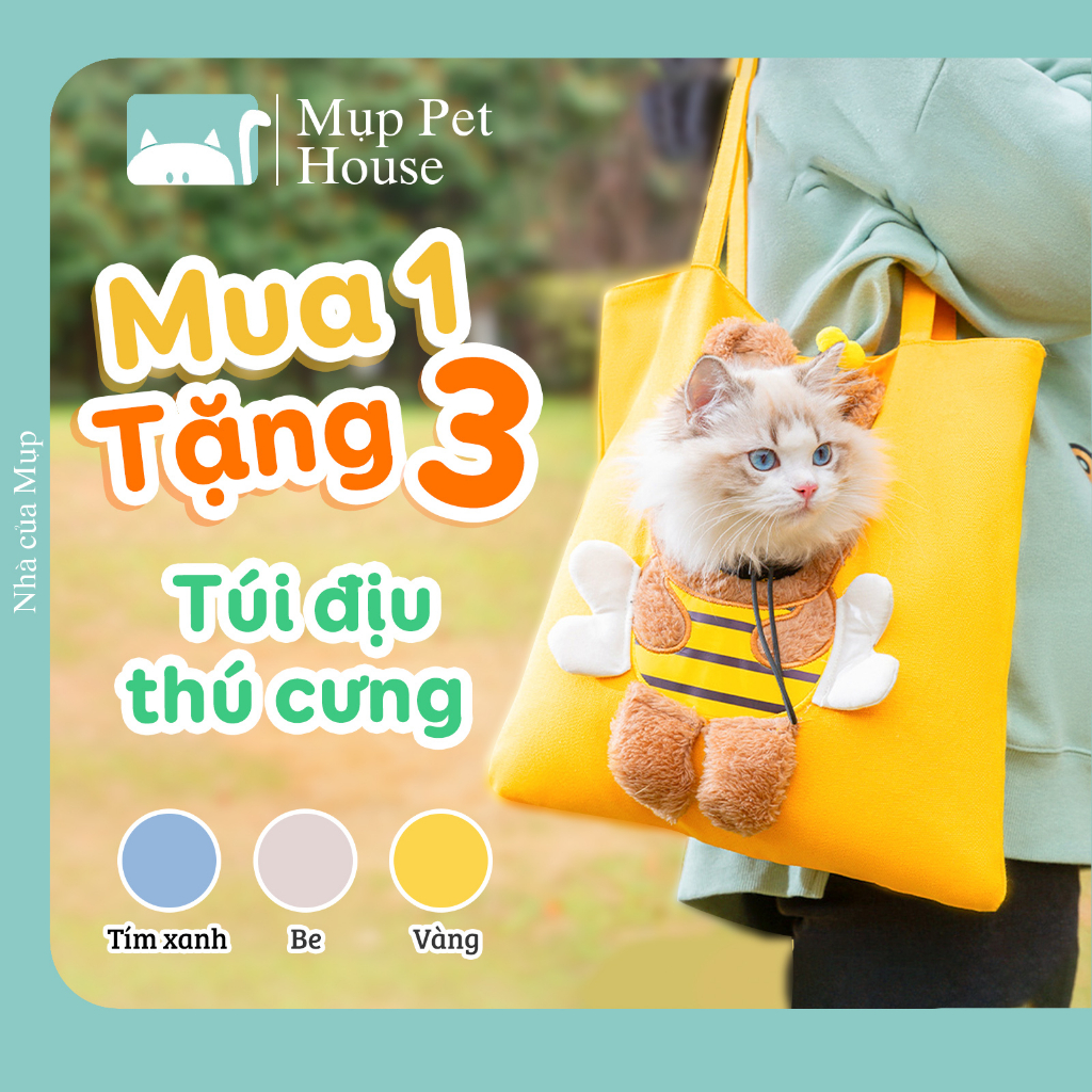 Túi Vận Chuyển Chó Mèo, Balo Thú Cưng Chất Liệu Túi Vải Canvas Cao Cấp Có Thể Đưa Đầu Ra Quan Sát