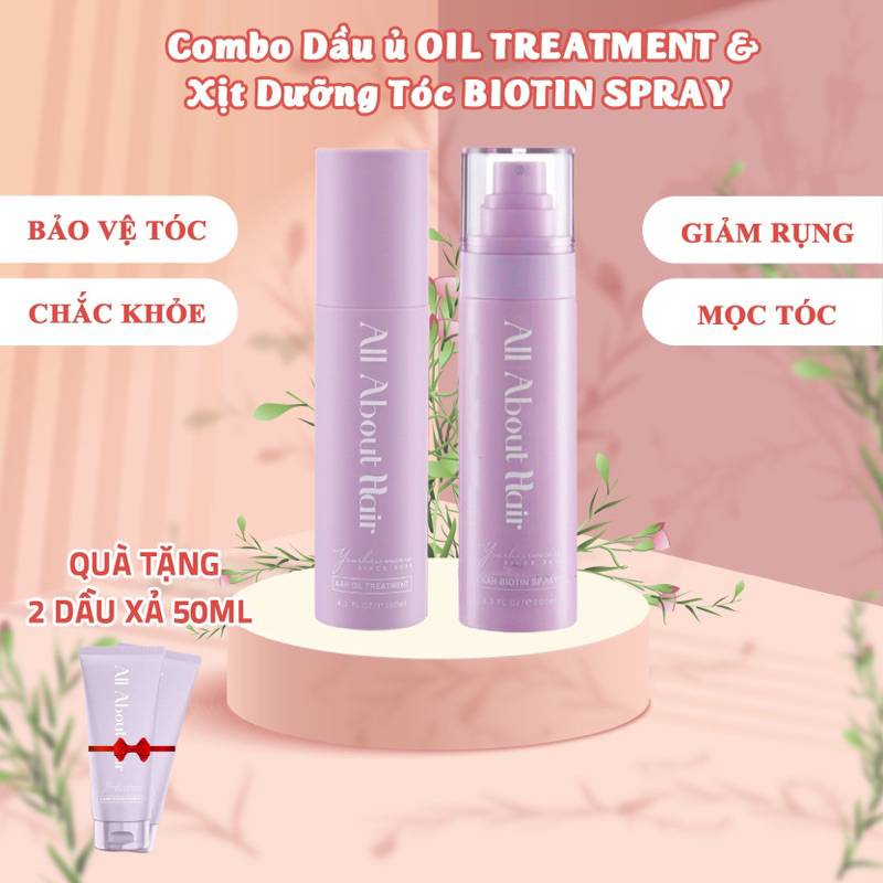 Combo Dầu Ủ Oil Treatment Và Xịt Dưỡng Tóc Biotin Kích Mọc Tóc Siêu Nhanh, Siêu Hiệu Quả