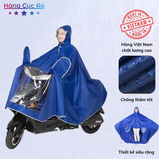 Áo Mưa Phản Quang Điện hương Vải  Tráng Nhựa Nilon PVC Cao Cấp, Áo mưa đi xe máy vải dù chống thấm, nhẹ dễ phủi nước