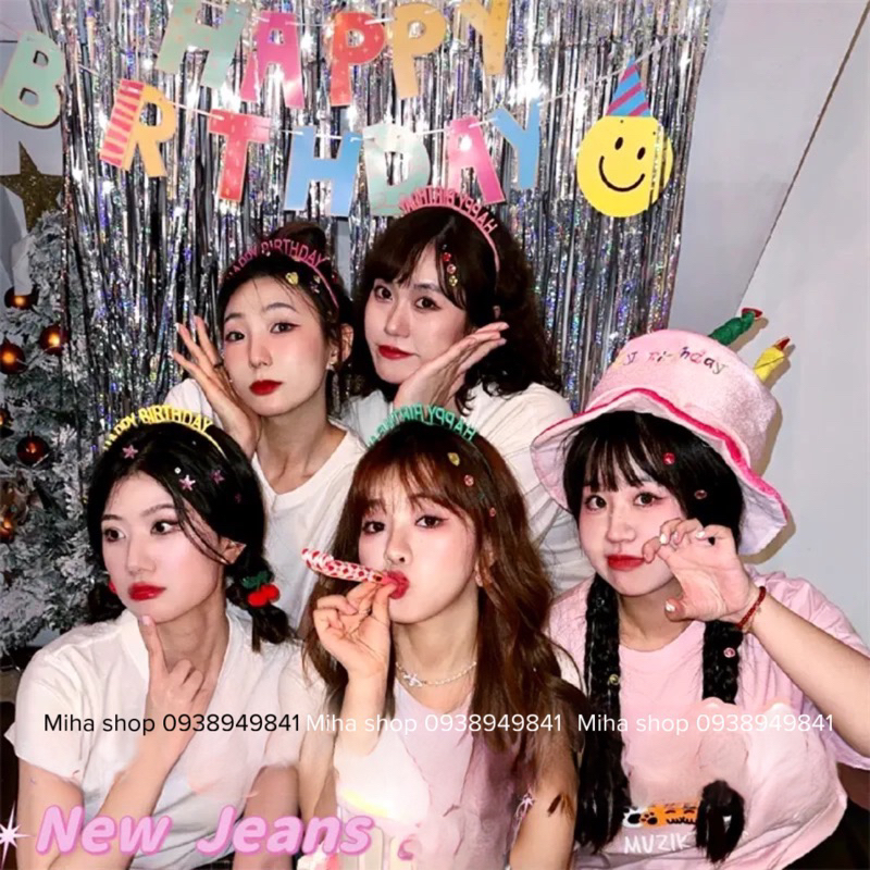 Bờm sinh nhật, cài tóc chữ happy birthday, bờm nhựa nhiều màu cho bé gái, bạn nữ