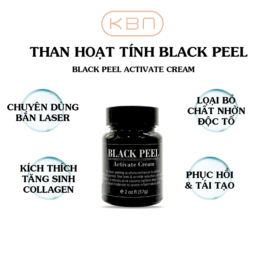 Than Hoạt Tính Cacbon - Than Laser Carbon Black Peel Hàn Quốc 57g - Trẻ Hóa, Mờ Nám, Tàn Nhan, Sáng Da